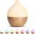 SALKING Aroma-Diffusor für ätherische Öle – Aromatherapie-Raumduft, Ultraschall-Diffusor 100 ml mit automatischer Abschaltfunktion, weiße Holzmaserung, Duftöl-Diffusoren, Öllampe, RGB für Zuhause und Büro