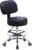 KKTONER Rollhocker Arbeitshocker mit Rückenlehne höhenverstellbar 53-68 cm Salonhocker PU-Leder Schwarz