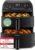 COSORI Airfryer Turbo Tower, kompakte Heißluftfritteuse, 2 Kammern, Keramikbeschichtung, 8,6 l, Doppelstapel mit mehreren Lüfterstufen, 2700 W, Schwarz, DC861