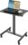 BONTEC Mobiler Schreibtisch 65 x 48 cm, Computertisch, pneumatisch höhenverstellbar 72-109,5 cm, Laptoptisch mit 4 Rollen, Überbetttisch, Stehsitztisch, Beistelltisch für Home Office, Schwarz