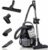Fakir Black Vac Power TS 790 Staubsauger mit 3 l Beutel, 800 W Effizienzmotor, extra großer 12 m Aktionsradius, HEPA-Filter, 69 dB(A) extra leise, Wessel Werk Qualitätsdüse, Tip Tronic Regulierung