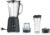 Severin SM 3724 Standmixer, elektrischer Smoothie-Maker, 1,5 l, 2 Stufen, Impulsfunktion, spülmaschinenfeste Teile, Edelstahlmesser, inklusive To-Go-Behälter und Mahlwerk-Aufsatz, 600 W, schwarz,