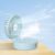 I-SHUNFA Handventilator, tragbarer Mini-Ventilator mit kühlem Nebel und wiederaufladbarem Akku, faltbarer kleiner Taschenventilator, USB-Ventilator, 5 Geschwindigkeiten für Reisen, Büro (blau)