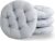 4er-Set Stuhlkissen rund 40 cm, bequemes Sitzkissen, gefülltes Sitzkissen, rundes Bodenkissen, Stuhlkissen für drinnen, draußen, Küche, Garten, Esszimmer, Wohnzimmer, Arbeitszimmer (Hellgrau)