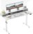 Klicelor Höhenverstellbarer Schreibtisch mit Doppelschubladen, elektrisch höhenverstellbarer Schreibtisch, Sitz-Steh-Computertisch, ergonomischer Stehschreibtisch, 100 x 60 cm, weiß