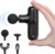 Super Mini Massage Gun Deep Tissue, Handmassagegerät mit 4 Aufsätzen, leise und reisetauglich, ideal zur Linderung von Rücken- und Muskelschmerzen für Zuhause, Fitnessstudio und Büro (Schwarz)