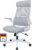 MELOKEA Ergonomischer Bürostuhl mit verstellbarer Kopfstütze, Netz-Schreibtischstuhl, klappbare Armlehnen, breites Sitzkissen, Wippfunktion, EN 1335 Computerstuhl, Bürostuhl 200 kg, Schreibtischstuhl, Grau