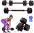 Mobiclinic®, Hantelset verstellbar, 2 in 1, Gewicht von 20-30 kg, Enthält Hanteln und gepolsterte Verlängerungsstange, Rutschfeste Muttern, Robuster Stahl, Heim-Fitnessstudio