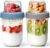 ComSaf Joghurtbecher to Go 2er Set, 480 ml Overnight Oats Glasgläser mit 120 ml Toppingfach, Müslibecher für Joghurt, Müsli und Frühstück unterwegs, ideal für Büro und Schule
