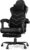 JUMMICO Ergonomischer Bürostuhl mit dynamischer Lordosenstütze und Fußstütze, Gaming-Stuhl für langfristigen Komfort, atmungsaktiver Schreibtischstuhl aus Stoff für das Home Office, Schwarz