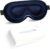 townsslik 3D-Schlafaugenmaske, doppelseitig, 19 mm, luxuriöse Maulbeerseide, keine Beeinträchtigung der Wimpern, angenehm für die Augen, verstellbarer Schultergurt, schöne Geschenke, Marineblau