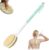 elzle Rückenbürste, Duschbürste, 44 cm Körperduschbürste, Badebürste mit langem Griff, doppelseitige Massagebürste, Peelingbürste zum Entfernen abgestorbener Haut, CellGulite Green