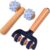 Massageroller mit Griff, 2 Stück, Massageroller aus Holz mit Igelball, Massagegerät mit Griff, Faszienrolle für Beine, Füße, Arme, Rücken