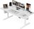 Höhenverstellbarer Schreibtisch Grandder, 160 x 80 cm, elektrisch mit 2 Memory-Funktionen, ergonomischer Stehsitztisch, 4-teilige Tischplatte, Computertisch, Bürotisch, weiß