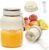 LOMUG Tragbarer Mixer für Smoothies, 1200 ml Mixer Smoothie Maker To Go, Mixerflasche mit 38 Klingen, USB wiederaufladbarer Mini-Standmixer mit Doppelbecherdeckel für Büro, Sport, Camping, Reisen (Beige).