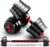 Hanteln verstellbar Set, Hanteln Schwarz 2er Set, Gewichte Hantel Krafttraining als Langhantel verwendbar, für Männer und Frauen, 2 in 1 Hantel Fitness Handgewichte