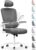 naspaluro Bürostuhl, Ergonomischer Schreibtischstuhl mit verstellbarer Kopfstütze, Armlehnen, dynamischer Lordosenstütze, Drehstuhl mit atmungsaktivem Netzbezug für das Home Office, Dunkelgrau