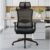 Ergonomischer Bürostuhl, Schreibtischstuhl mit verstellbaren Kopfstützen und Armlehnen, Drehstuhl mit 4 cm Schaumstoff-Lendenkissen, Bürostühle mit Netzbezug, für Home Office (schwarz)