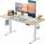 HUANUO Höhenverstellbarer Schreibtisch, 120 x 80 cm, 25 mm, ganze Tischplatte mit bürstenlosem Motor, ergonomischer Schreibtisch, höhenverstellbar, einfache Montage, elektrischer Stehschreibtisch für das Heimbüro
