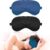Molain 2 Stück Seiden-Schlafmaske, Seiden-Augenmaske, weiche Augenbinde, Schlaflicht blockierende Schlafmaske, Herren-Schlafmasken, Seide für Pause, Reisen oder Ruhe (Schwarz + Marineblau)
