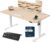 JUMMICO Höhenverstellbarer Schreibtisch mit USB-Ladeanschluss, 160 x 70 cm, elektrischer Schreibtisch, Stehsitz, Tisch, verstellbarer Computertisch, Beige