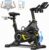 YPOO Heimtrainer, Leises Heimtrainer-Fahrrad mit einstellbarem Magnetwiderstand, Indoor-Spinning-Bike für Cardio-Training mit Komfort-Atmungssitz, Tablet-Halterung, App, LED-Monitor bis 160 kg