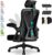 Bürostuhl, ergonomischer Bürostuhl mit verstellbarer Kopfstütze, Armlehnen und Lordosenstütze, Schreibtischstuhl, Drehstuhl, Wippfunktion bis 135°, Chefsessel, rückenschonend, 150 kg