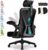 Bürostuhl, ergonomischer Bürostuhl mit verstellbarer Kopfstütze, Armlehnen und Lordosenstütze, Schreibtischstuhl, Drehstuhl, Wippfunktion bis 135°, Chefsessel, rückenschonend, 150 kg