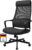 MELOKEA Schreibtischstuhl: Ergonomischer Bürostuhl, Drehstuhl, Wippfunktion, verfügt über verstellbare Lordosenstütze, Kopfstütze, Armlehne, Höhenverstellung, hohe Rückenlehne, freundlicher Chefsessel, 150 kg, Schwarz