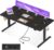 OffiGo höhenverstellbarer Schreibtisch, 200 x 80 cm, elektrischer Schreibtisch mit Steckdosen und USB-Ladeanschluss, Tisch höhenverstellbar mit 2 Memory-Funktionen, Computertisch für Büro, Zuhause, schwarz