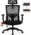 Daccormax Ergonomischer Bürostuhl, Schreibtischstuhl mit verstellbarer Kopfstütze, Armlehnen, Lordosenstütze, Drehstuhl-Wippfunktion bis 135°, Netz-Chefsessel, rückenschonender Bürostuhl 150 kg