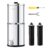 VEVOR Schwerkraft-Wasserfiltersystem, Edelstahl-Arbeitsplattensystem, 7 l + 8,5 l Wasserfiltrationssystem, reduziert Blei und bis zu 99 % Chlor, mit 2 Kohlefiltern und Wasserhahn, Camping, Wohnmobil