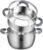 Dampfgarer 20 cm mit Glasdeckel, Dampftopf Edelstahl Induktion 3 L inkl. Dampfgarkorb, Dampfgartopf 2 Etagen, Kartoffeldämpfer, Couscous-Topf, geeignet für Gemüse, Suppen, Knödel, ofen- und spülmaschinenfest
