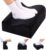 Fußstütze für den Schreibtisch, ergonomische Fußstützen für das Büro mit Premium-Schaumstoffkern und abnehmbarem Deckel, rutschfeste Fußstütze für unter dem Schreibtisch, Rücken- und Hüftschmerzen, Schwarz, Medium