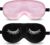 Schlafmaske aus Seide, 2 Stück, Augenmasken zum Schlafen, Augen, Schlafschutz, lichtdichte Schlafmasken, verstellbare Schlafmaske, Augenbinde, Nachtmaske für Pause, Reisen (schwarz, rosa)