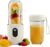 Tragbarer Mixer 500 ml, Smoothie Maker to Go mit Digitalanzeige & 16 Klingenklingen, Edelstahl, USB wiederaufladbarer Mini-Entsafter, BPA-freier Shaker für Shakes/Milchshakes für Küche/Reisen/Fitnessstudio (Weiß)