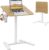 COSTWAY Beistelltisch höhenverstellbar mit versteckten Rollen, Stehtisch mit um 90° neigbarer Tischplatte, Haken und Getränkehalter, Stehpult, Stehpult, Laptoptisch für Wohnzimmer