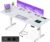 OffiGo höhenverstellbarer Schreibtisch mit Steckdose, 180 x 70 cm, 35 mm, weiß | Elektrischer Schreibtisch mit stabilen T-Beinen, Stehpult, perfekte Ergonomie für Büro, Gaming