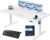 JUMMICO Höhenverstellbarer Schreibtisch mit USB-Ladeanschluss, 180 x 80 cm, elektrischer Schreibtisch, Stehsitz, Tisch, verstellbarer Computertisch, weiß