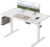 FEZIBO Höhenverstellbarer Schreibtisch, einteilige Tischplatte, 120 x 60 cm, höhenverstellbar mit USB-A- und USB-C-Ladeanschlüssen, Stehsitztisch für Home Office, Stehschreibtisch, Weiß
