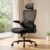 Marsail Bürostuhl Ergonomischer Schreibtischstuhl: Ergonomischer Bürostuhl mit 2D-Kopfstütze, 2D-Lendenwirbelstütze, klappbaren 3D-Armlehnen, 8 cm Sitzkissen, Höhenverstellung und 300 Pfund Tragkraft