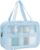 Kosmetiktasche Große Kulturtasche Damen & Herren Kulturbeutel Transparente Kosmetiktasche Wasserdicht Kompakt Reise Kulturbeutel Schminktasche mit großer Kapazität Aufbewahrungstasche (Blau)