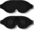 3D-Schlafmaske, lichtblockierende Schlafmaske für Damen und Herren, für Seitenschläfer, bequeme Augenmaske mit Augenraum, Schlafmaske, Baumwolle, verstellbar, Reisen, Festival, Camping (schwarz, 1er-Set)