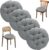 LOMUG Rundes Sitzkissen, 40 cm, 4er-Set, Stuhlkissen mit Befestigungsgurten, Grau, weiche Stuhlkissen für Esszimmerstuhl, Bürostuhl, Gartenstuhl, Balkon & Küche, bequeme Sitzpolsterung
