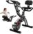 LONTEK Ergometer Heimtrainer Fahrrad, 5-in-1-Heimtrainer, faltbares Indoor-Fahrrad, 16 Stufen magnetischer Widerstand, Cardio mit Pulsmessung & LED-Anzeige, weicher Sitz