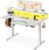 OffiGo Elektrischer Schreibtisch mit Monitorständer 120 x 74 cm, Weiß | U-förmige Tischplatte, USB und integrierte Steckdosen, Stehsitz-Schreibtisch mit Speicher, Computertisch für das Home-Office