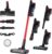 LEHMANN Akku-Staubsauger 3-in-1, Akku-Staubsauger mit 45 Min. Laufzeit, 1,8 L Behälter, Anti-Tangle-LED-Bürste, HEPA-Filter, idealer Akku-Staubsauger für Tierhaare, Hartböden, Teppiche, Auto, Rot