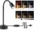 LED-Schreibtischlampe dimmbar über USB – flexible Leselampe mit 3 Farbmodi & Memory-Funktion, augenfreundliche Tischlampe klein mit Schwanenhals für Heimbüro, Schlafzimmer, Kinder, Nachttisch, Schwarz