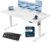 JUMMICO Höhenverstellbarer Schreibtisch mit USB-Ladeanschluss, 160 x 70 cm, elektrischer Schreibtisch, Stehsitz, Tisch, verstellbarer Computertisch, weiß