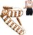 mizikuu Massageroller Rücken mit Griff, Holzmassagegerät, Anti-Cellulite-Rückenmassagegerät, Maderotherapie-Faszienrolle mit Griff, Massagerolle für Nacken, Beine, Rücken